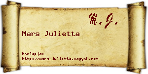 Mars Julietta névjegykártya
